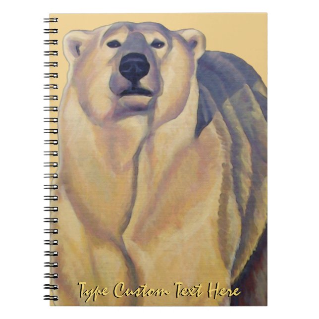 Polar Bear Notebook Personalized Bear Art Notebook (Front)
