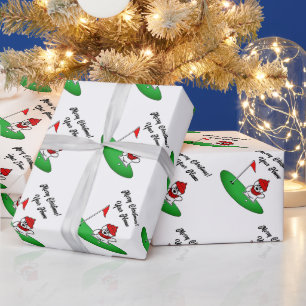 Polar bear on golf course cute Christmas Wrapping Paper