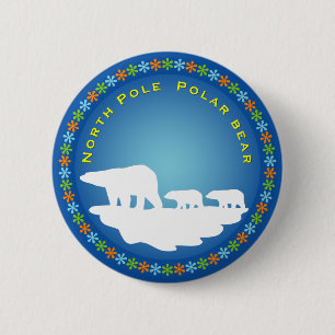 Polar Bear on Ice 2 Inch Round Button