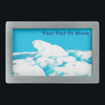 Polar Bear On Ice Belt Buckle<br><div class="desc">A somewhat stylized, blue-toned image of a Polar Bear (Ursus maritimus) resting on the polar ice pack. Add your own text.</div>