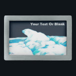 Polar Bear On Ice Belt Buckle<br><div class="desc">A somewhat stylized, blue-toned image of a Polar Bear (Ursus maritimus) resting on the polar ice pack on on a dark, moonlit winter night. Add your own text.</div>
