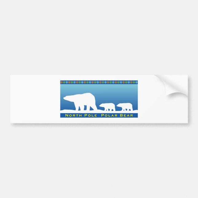 Polar Bear on Ice Bumper Sticker (Front)