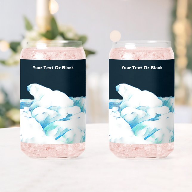 Polar Bear On Ice Can Glass (Insitu (Wedding))