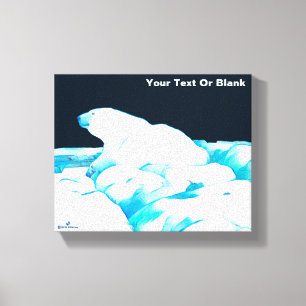 Polar Bear On Ice Canvas Print