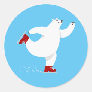 Polar Bear on ice Classic Round Sticker