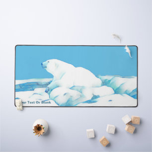 Polar Bear On Ice Desk Mat