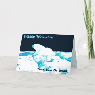 Polar Bear On Ice - Fröhliche Weihnachten Holiday Card