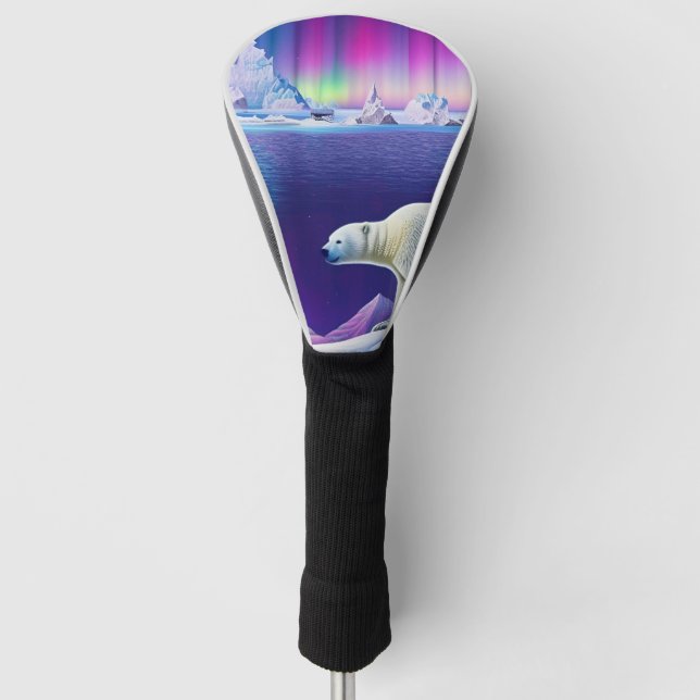 Polar Bear on Ice  Golf Head Cover (Front)