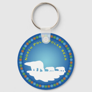 Polar Bear on Ice Keychain
