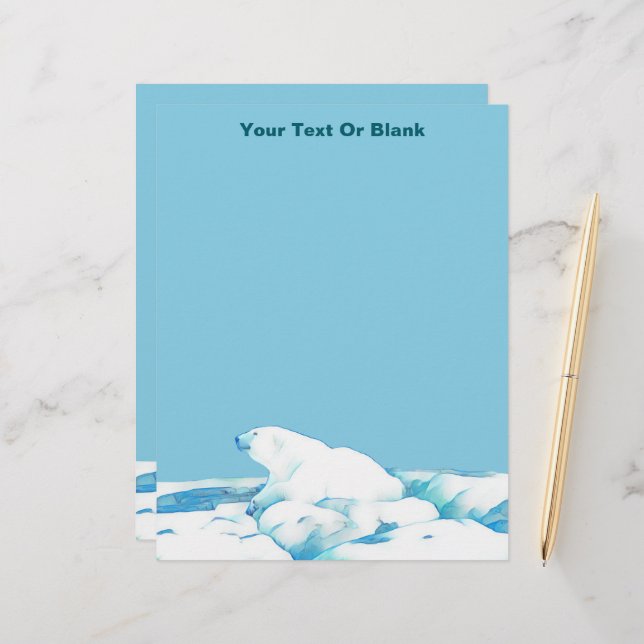 Polar Bear On Ice Letterhead (Front/Back In Situ)