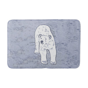 Polar Bear on Ice Painting - Original Wildlife Art Bath Mat