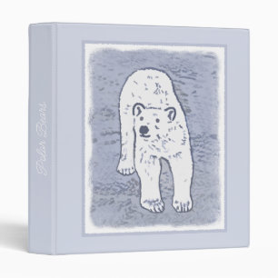 Polar Bear on Ice Painting - Original Wildlife Art Binder