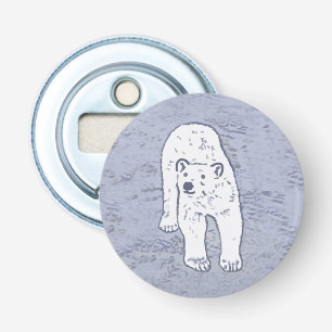 Polar Bear on Ice Painting - Original Wildlife Art Bottle Opener