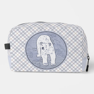 Polar Bear on Ice Painting Original Wildlife Art Dopp Kit
