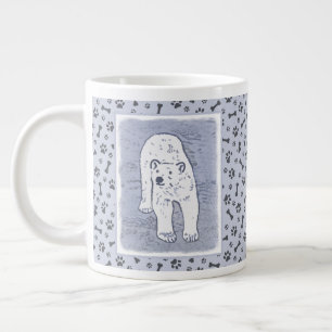 Polar Bear on Ice Painting - Original Wildlife Art Large Coffee Mug