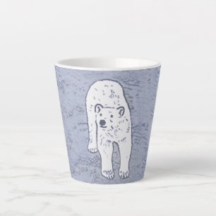 Polar Bear on Ice Painting - Original Wildlife Art Latte Mug