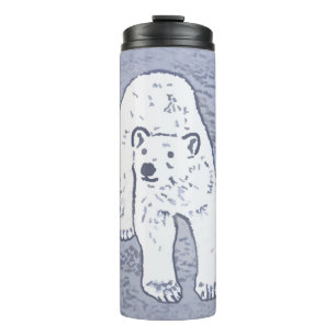 Polar Bear on Ice Painting - Original Wildlife Art Thermal Tumbler