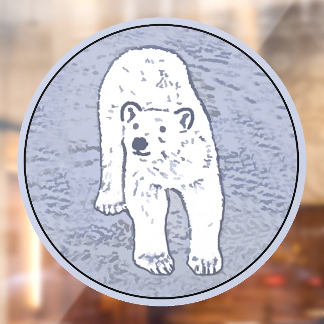 Polar Bear on Ice Painting - Original Wildlife Art Window Cling (Sheet 2)