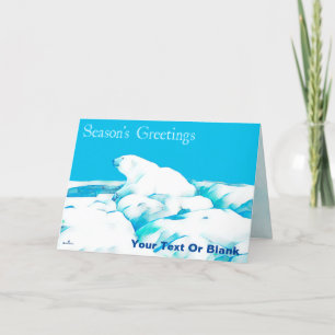 Polar Bear On Ice - Season's Greetings Holiday Card