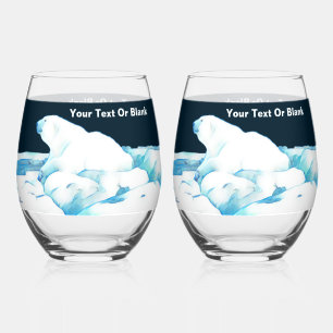 Polar Bear On Ice Whiskey Glass