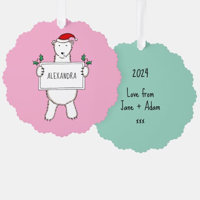 Polar Bear Ornament Card (Front/Back)