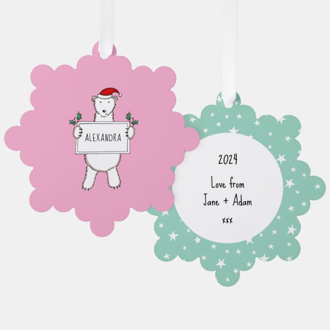 Polar Bear Ornament Card (Front/Back)