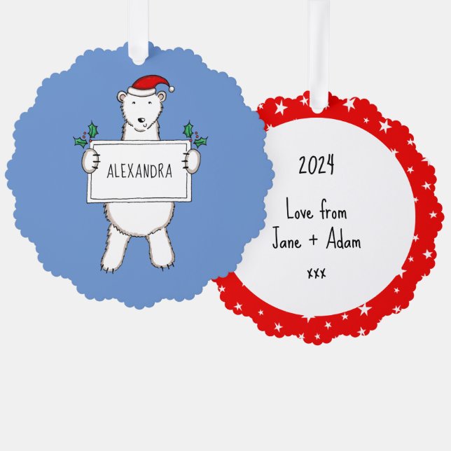 Polar Bear Ornament Card (Front/Back)