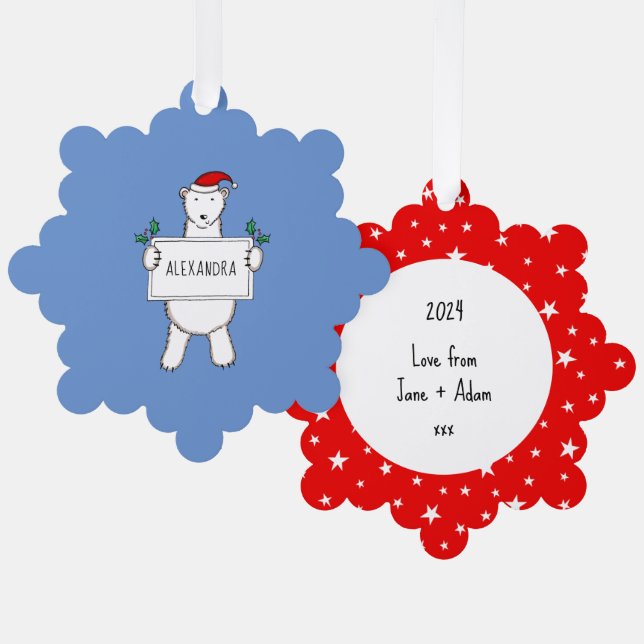 Polar Bear Ornament Card (Front/Back)