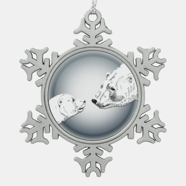 Polar Bear Ornament Holiday Bear Art Decorations (Front)