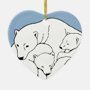 Polar Bear Ornament Mother Baby Personalized Gift