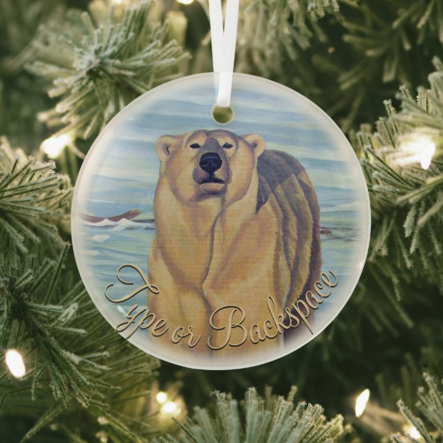 Polar Bear Ornament Personalized Bear Decoration (Insitu)