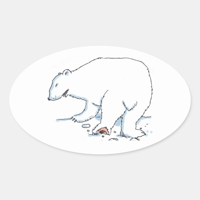 Polar Bear oval stickers (Front)