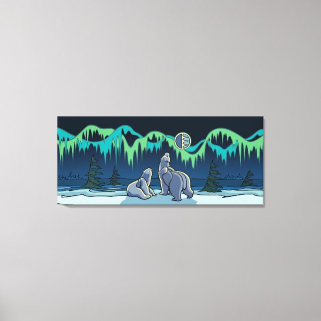 Polar Bear Painting Canadian Wildlife Canvas Print (Front)