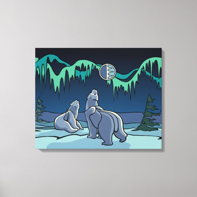 Polar Bear Painting Canadian Wildlife Canvas Print (Front)
