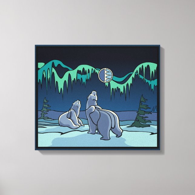 Polar Bear Painting Canadian Wildlife Canvas Print (Front)