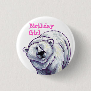 Polar Bear Party Centre 1 Inch Round Button