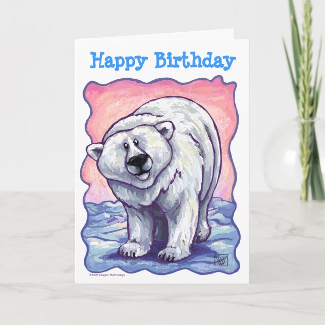 Polar Bear Party Centre Card (Front)