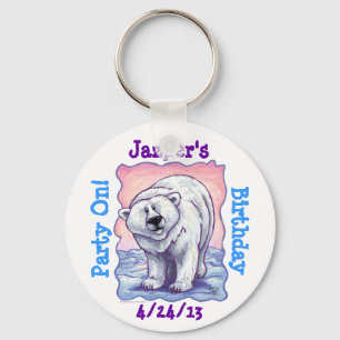Polar Bear Party Centre Keychain