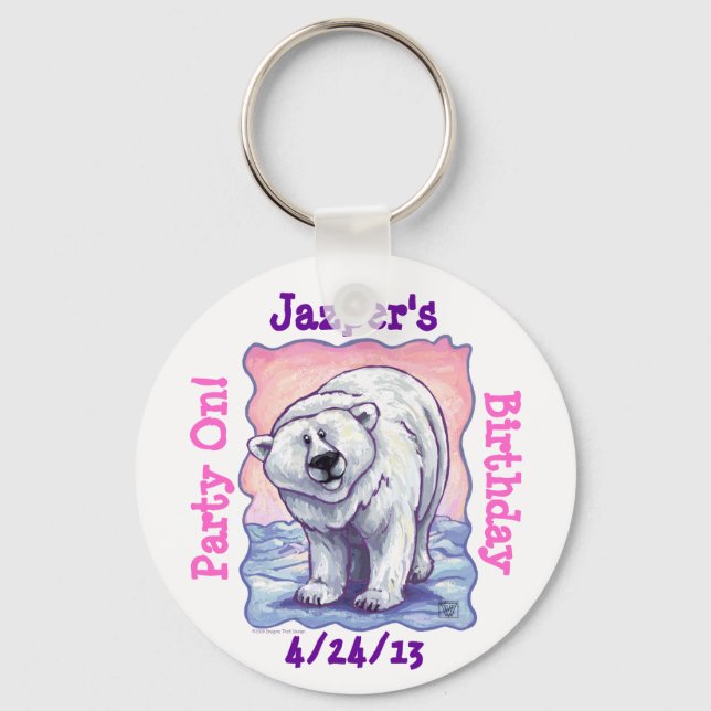 Polar Bear Party Centre Keychain (Front)