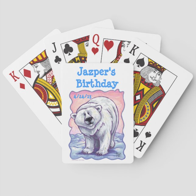 Polar Bear Party Centre Playing Cards (Back)