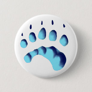 Polar Bear Paw Print 2 Inch Round Button