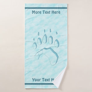 Polar Bear Paw Print Bath Towel Set