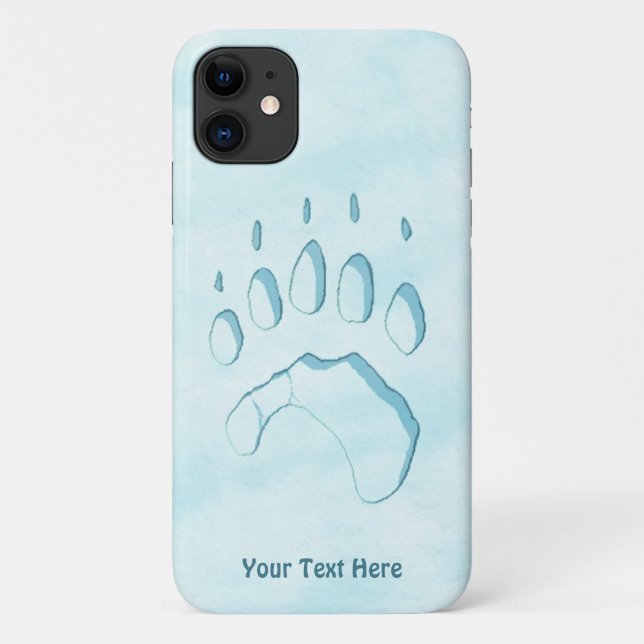 Polar Bear Paw Print Case-Mate iPhone Case (Back)
