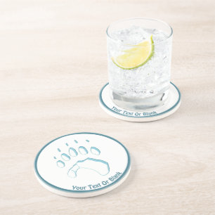 Polar Bear Paw Print Coaster