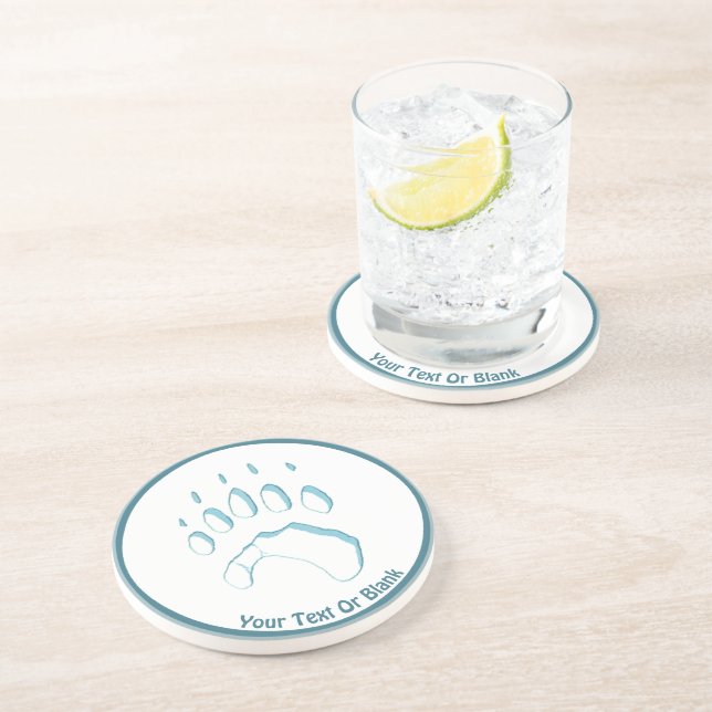 Polar Bear Paw Print Coaster (Side)