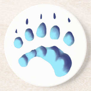 Polar Bear Paw Print Coaster