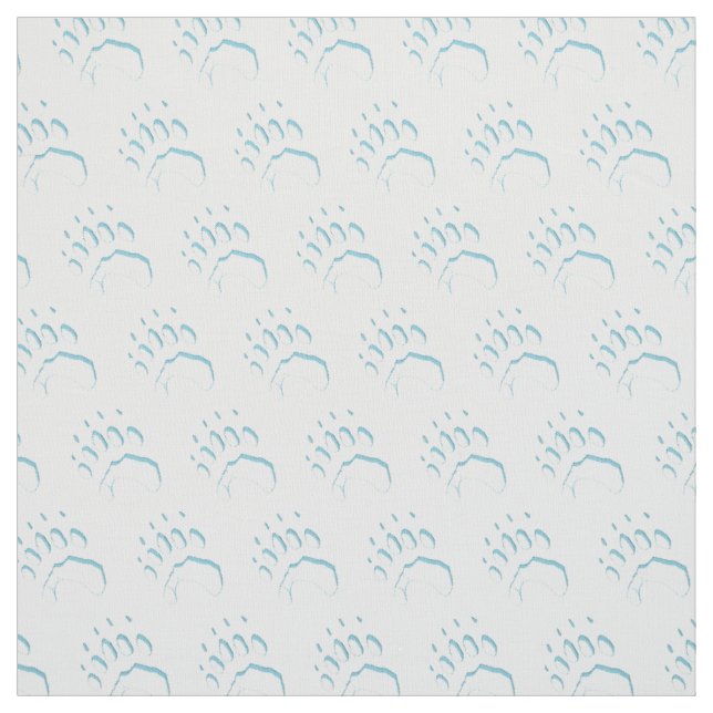 Polar Bear Paw Print Fabric (Swatch)