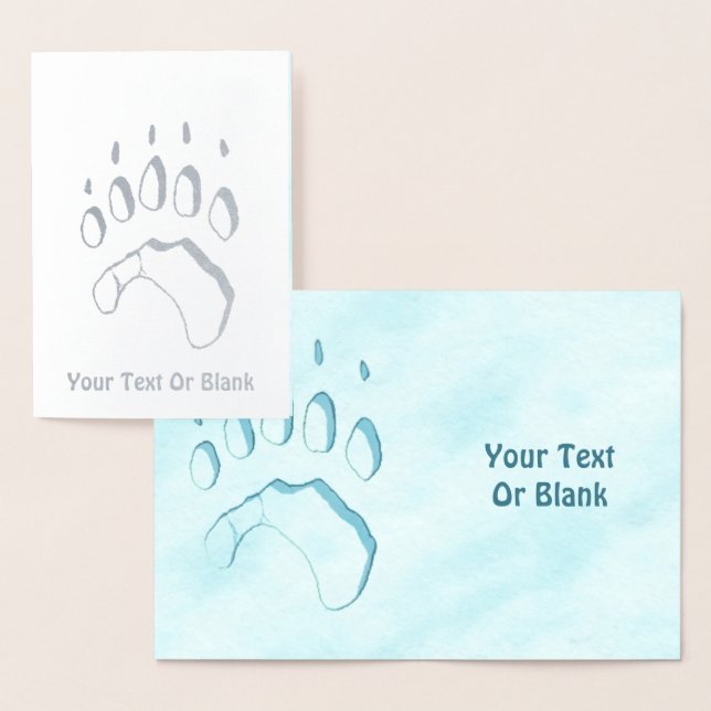 Polar Bear Paw Print Foil Card (Display)