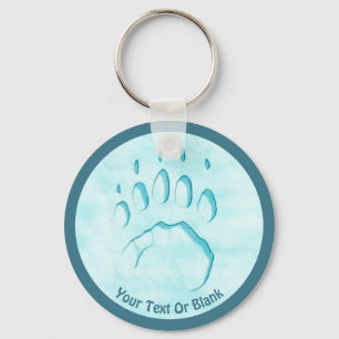 Polar Bear Paw Print Keychain