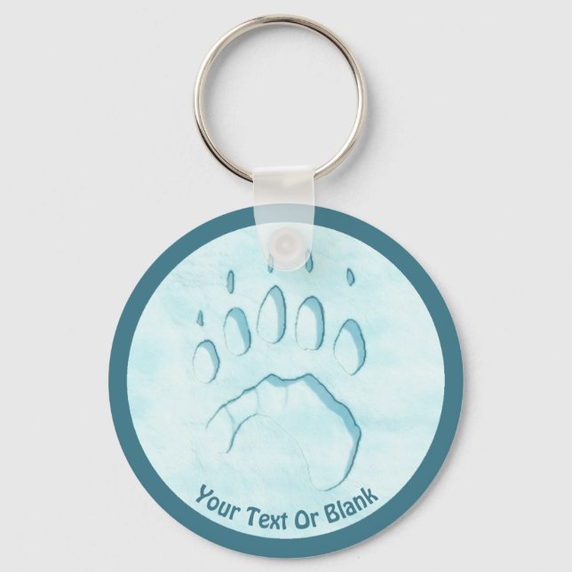 Polar Bear Paw Print Keychain (Front)